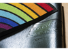 Rückenansicht der Fußmatte mit buntem Regenbogen