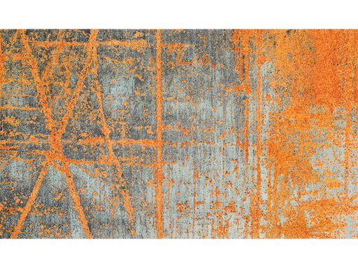 Fußmatte mit rustikaler grau-oranger Musterung