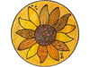 runde Fußmatte mit gelbem Sonnenblumenmotiv