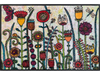 Fußmatte mit gemalenen Blumenmotiven