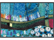 Fußmatte mit gemalener bunter Stadt