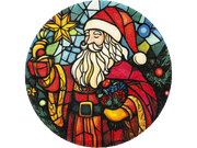 randlose Fußmatte mit buntem Weihnachtsmann Motiv