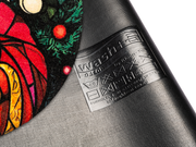 Eingeklappte randlose Fußmatte mit buntem Weihnachtsmann Motiv