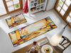 Fußmatten mit sandfarbener, künstlerischen Landschaft in der Küche