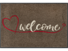 Fußmatte mit Schriftzug "Welcome" und Herz in braun