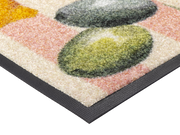 Eckansicht der Fußmatte mit Zitronen und Orangen