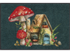Fußmatte mit Pilzen und einem kleinen Häuschen
