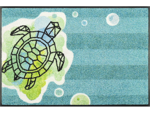 Fußmatte in grün-blau mit einer Schildkröte