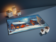 Fußmatte mit winterlicher Landschaft und Häusern