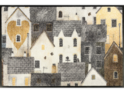 Fußmatte mit Reihenhäusern in grauen Farben