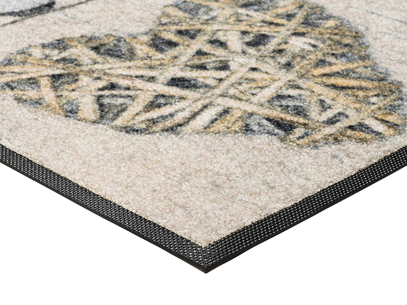 Eckansicht des Läufers mit Herzen im Landhausstil