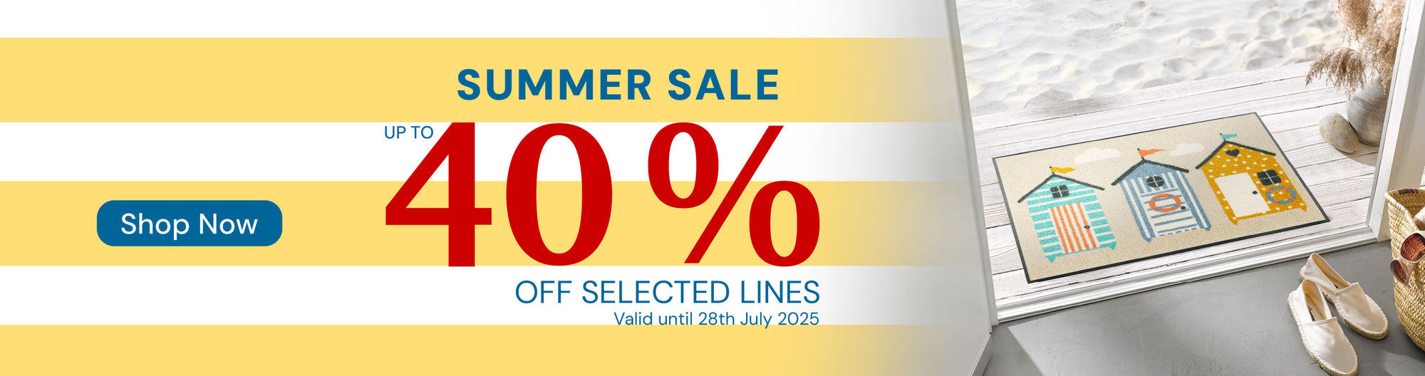 Banner Summer Sale up to 40% off selected products until 28.7.25