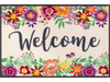 Fußmatte mit Blumen und Schriftzug "Welcome"