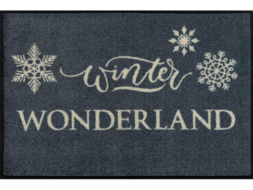 Fußmatte mit Schneeflocken und Aufschrift "winter wonderland"
