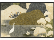 Fußmatte mit Fischreiher in Teichlandschaft