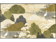 Fußmatte mit Fischreiher in Teichlandschaft