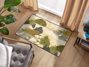 Fußmatte mit Fischreiher in Teichlandschaft vor dem Fenster