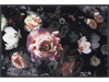 Fußmatte in schwarz mit rosaroten Rosenblüten