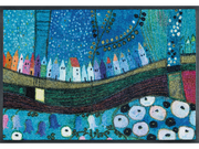 Fußmatte mit gemalener bunter Stadt