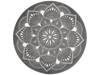runde, graue Fußmatte mit weißem Sternen-Mandala