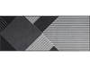 Fußmatte mit grau-schwarzen Streifen in geometrischen Formen