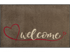 Fußmatte mit Schriftzug "Welcome" und Herz in braun
